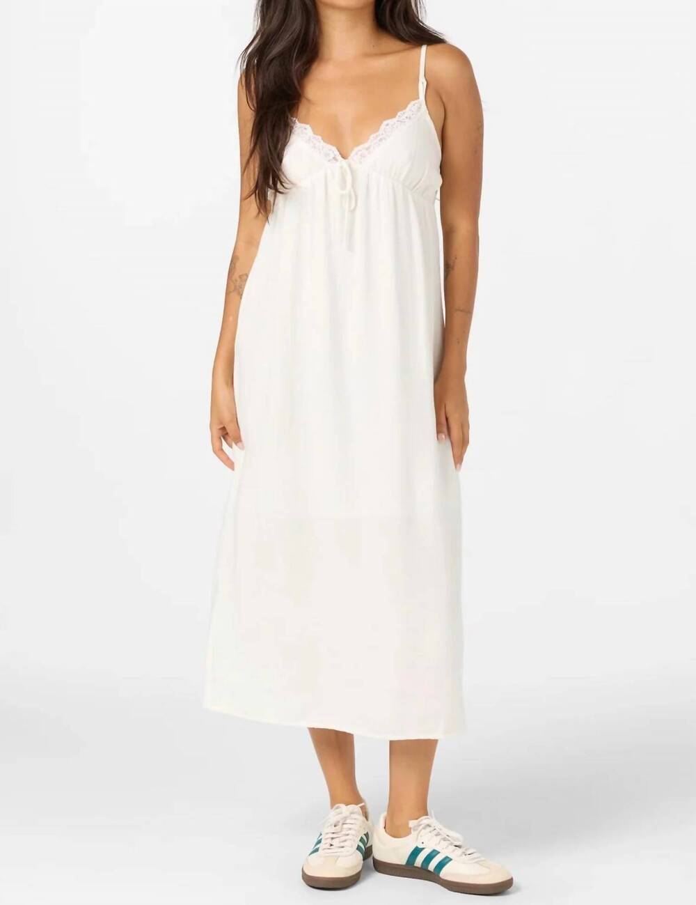 NEW O'NEILL dayna midi dress in white